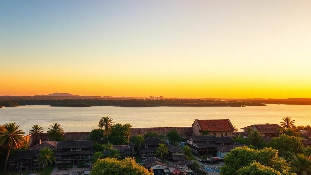 Orla do rio Amazonas em Macapá representando o projeto Amapá na Rota do Mundo